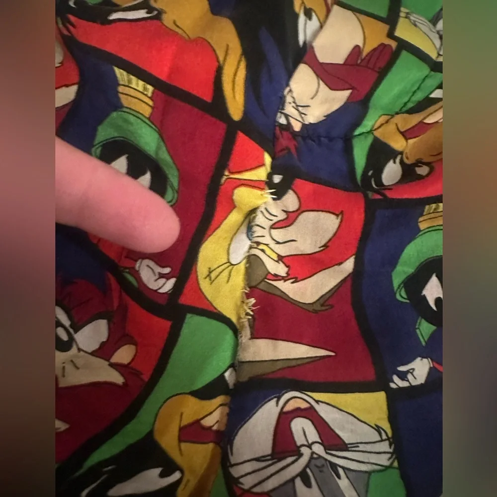 Looney Tunes‎ Mania Vintage 1996 100% Silk Lightweight Boxers Shorts *Flaw* L